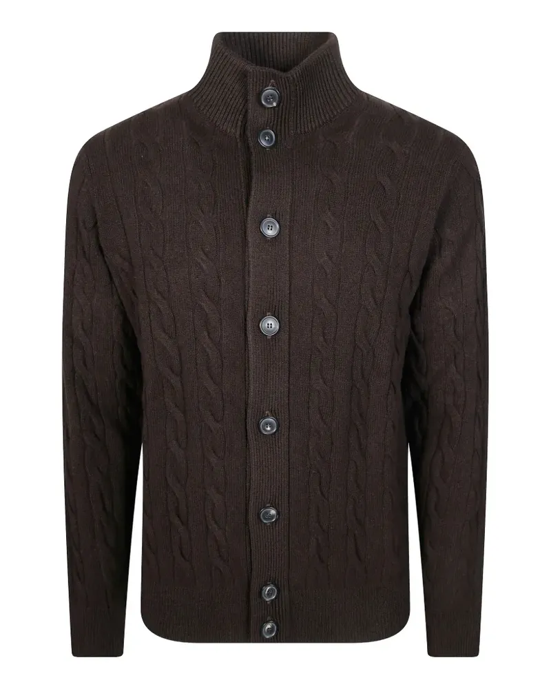 Filippo de Laurentiis Cardigan mit Zopfmuster - Braun Braun