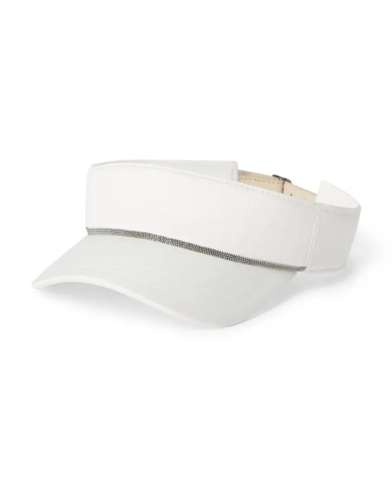 Brunello Cucinelli Baseballkappe mit Kristallen - Weiß Weiß