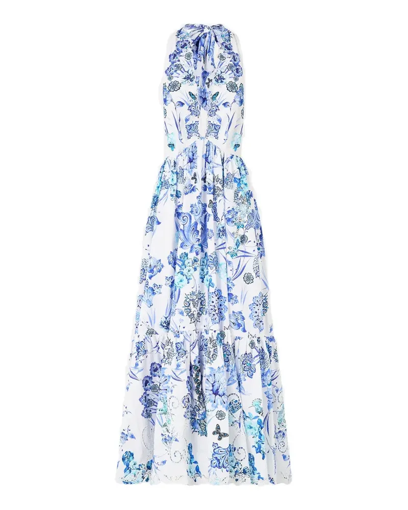 Camilla ruffle-hem halter dress - Weiß Weiß