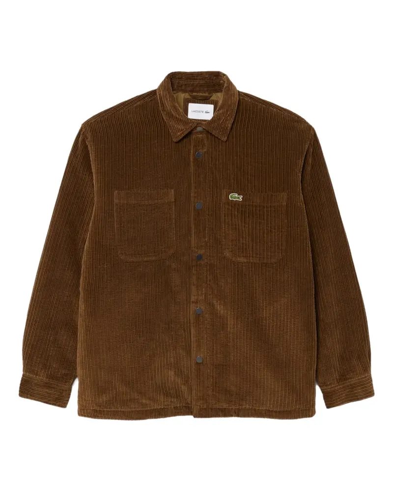 Lacoste Wattierte Cordhemdjacke - Braun Braun