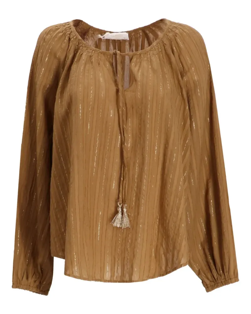 Devotion Magic Bluse mit Metallic-Streifen - Braun Braun