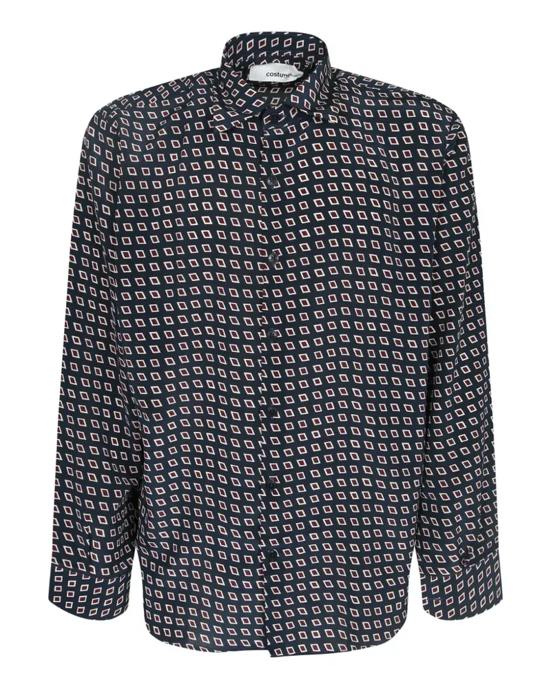 Costumein geometric-print shirt - Blau Blau