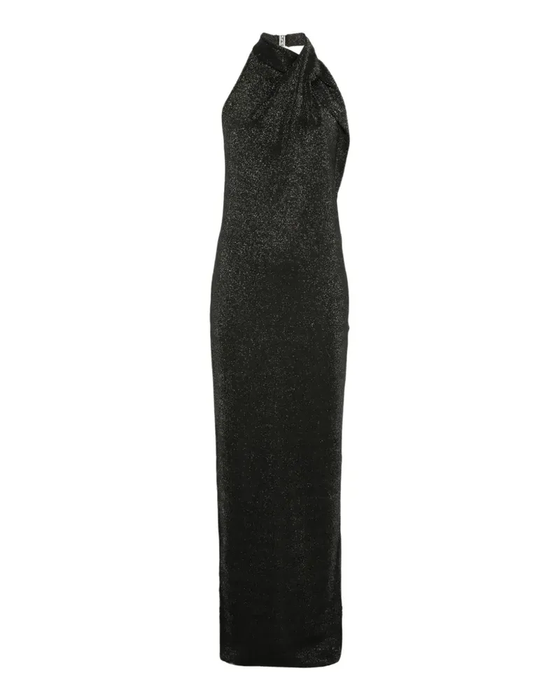 Balmain Langes Neckholder-Kleid aus Lurex - Schwarz Schwarz