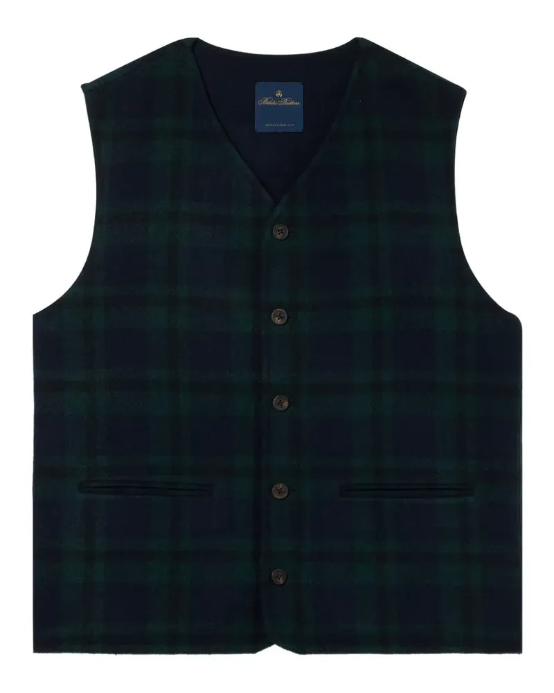 Brooks Brothers Blackwatch Weste mit Karomuster - Blau Blau