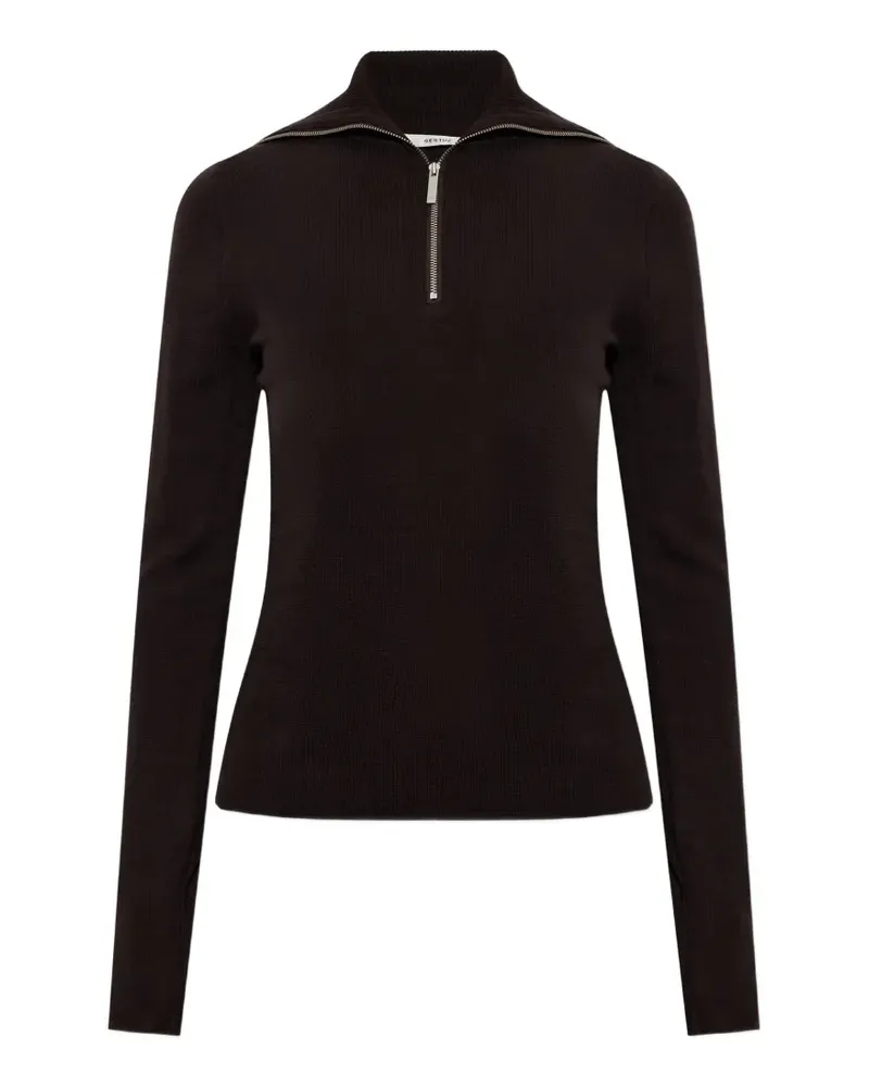 Gestuz Gzrosalie Pullover mit Viertelreißverschluss - Braun Braun