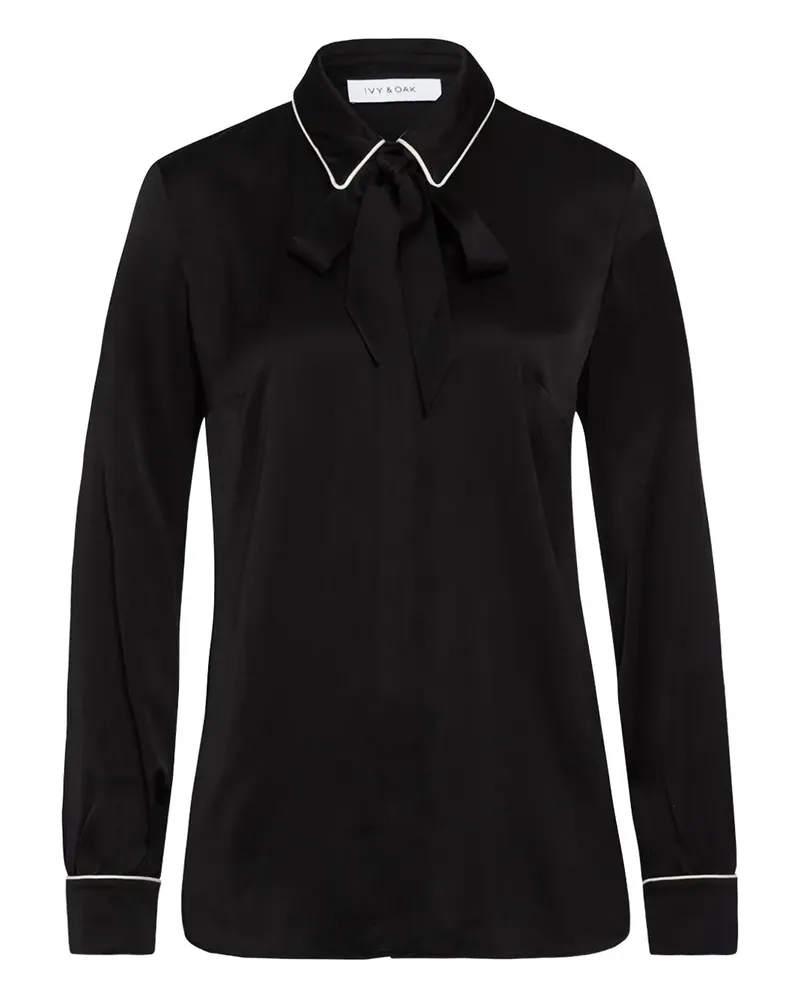 IVY & OAK Bluse mit Kontrastschleife - Schwarz Schwarz