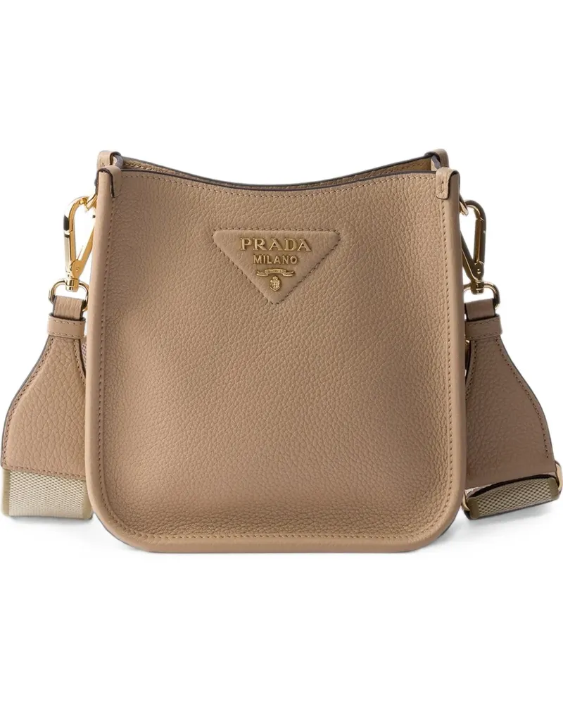 Prada Mini-Schultertasche aus Leder - Nude Nude