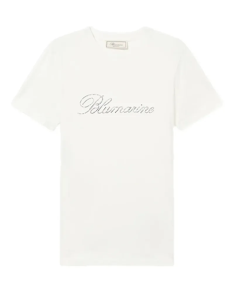 Blumarine T-Shirt mit Kristallen - Weiß Weiß