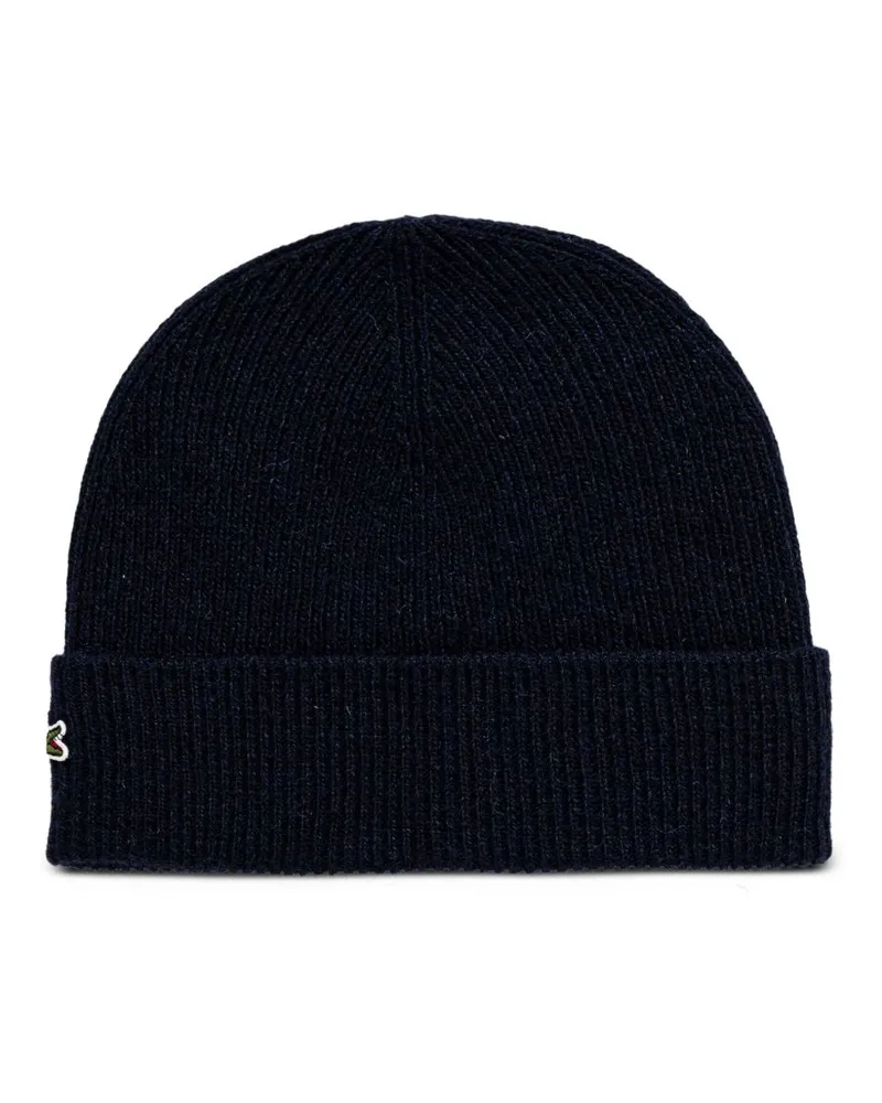 Lacoste Beanie mit Kroko-Applikation (2er-Set) - Blau Blau