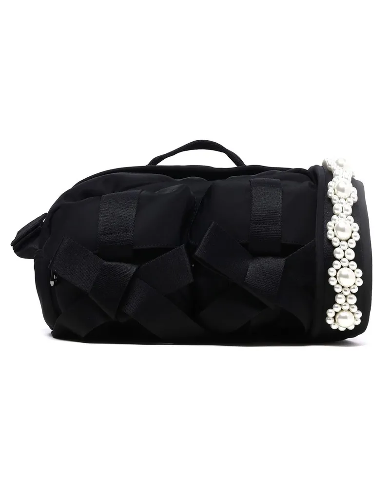 Simone Rocha Classic Bow Kuriertasche mit Schleife - Schwarz Schwarz