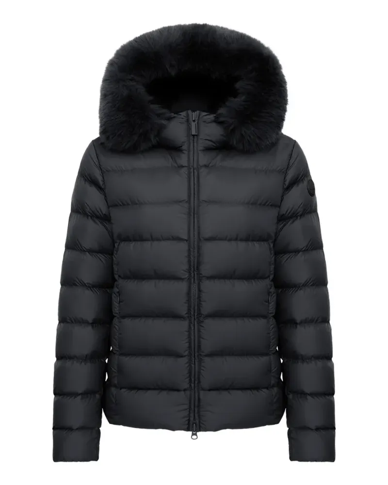 Colmar Kapuzen-Steppjacke mit Faux Fur-Besatz - Schwarz Schwarz
