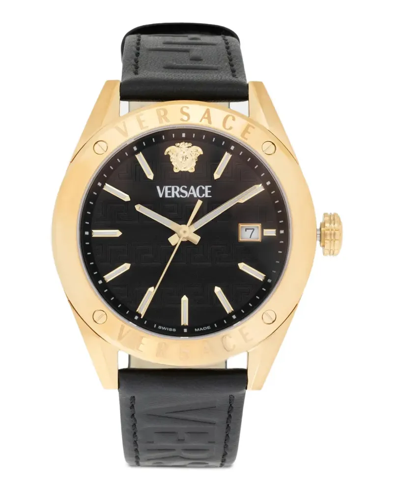 Versace Greek Key Armbanduhr 42mm - Schwarz Schwarz