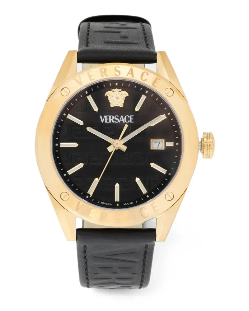 Versace Greek Key Armbanduhr 42mm - Schwarz Schwarz