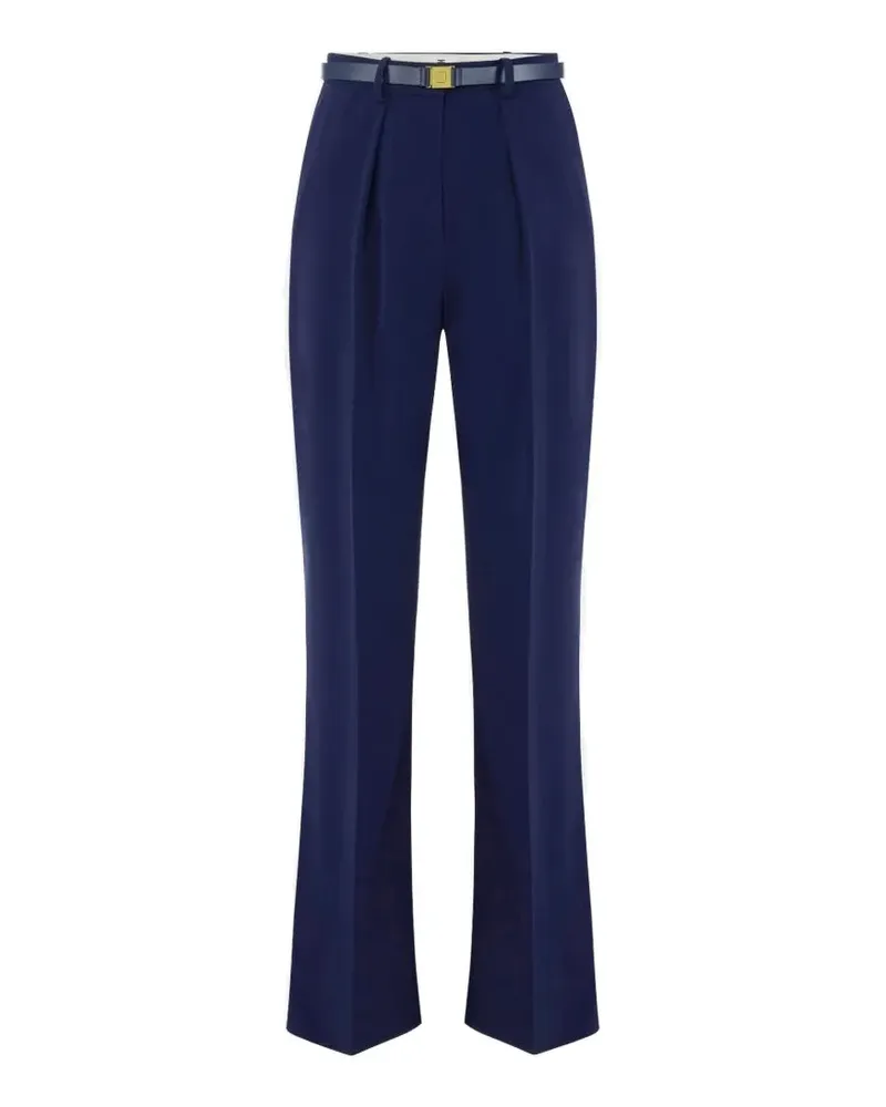 Elisabetta Franchi Hose aus leichtem Kreppstoff mit Gürtel - Blau Blau