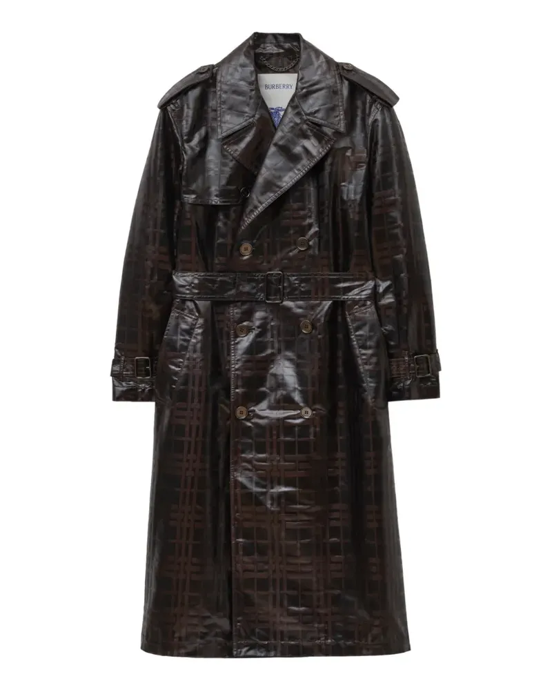Burberry Langer Check Hoxton Trenchcoat - Braun Braun