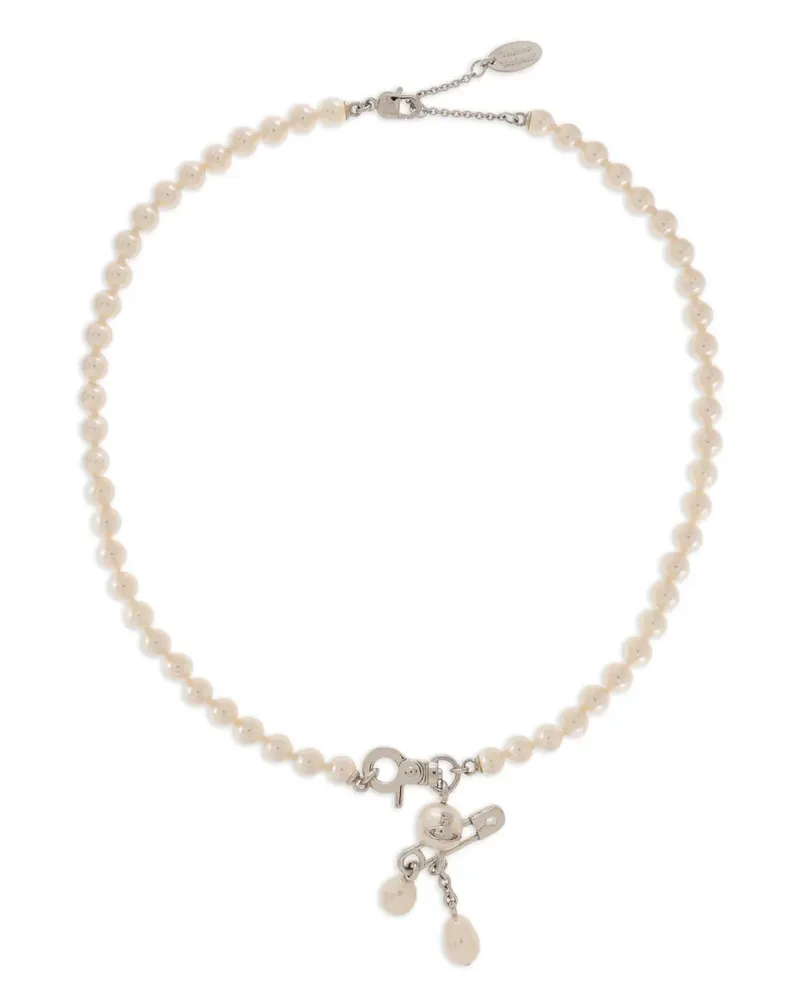 Vivienne Westwood Halskette mit Kunstperlen - Silber Silber