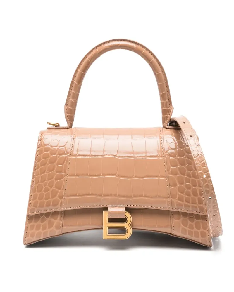 Balenciaga Kleine Hourglass Handtasche - Nude Nude