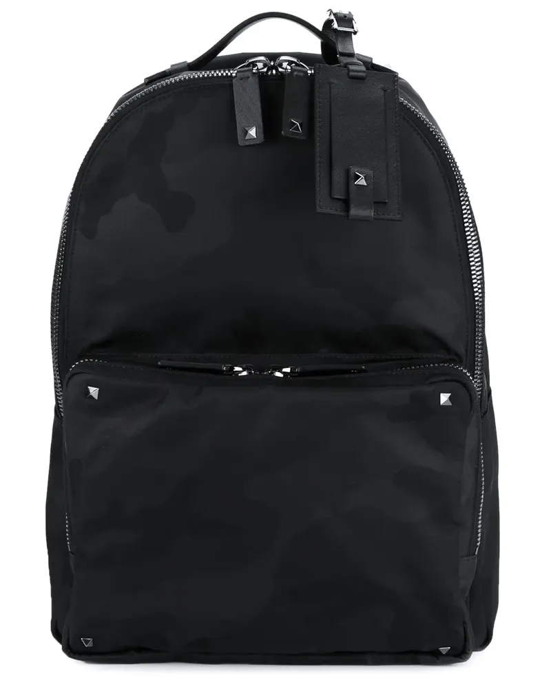 Valentino Garavani Rucksack mit Camouflagemuster - Schwarz Schwarz
