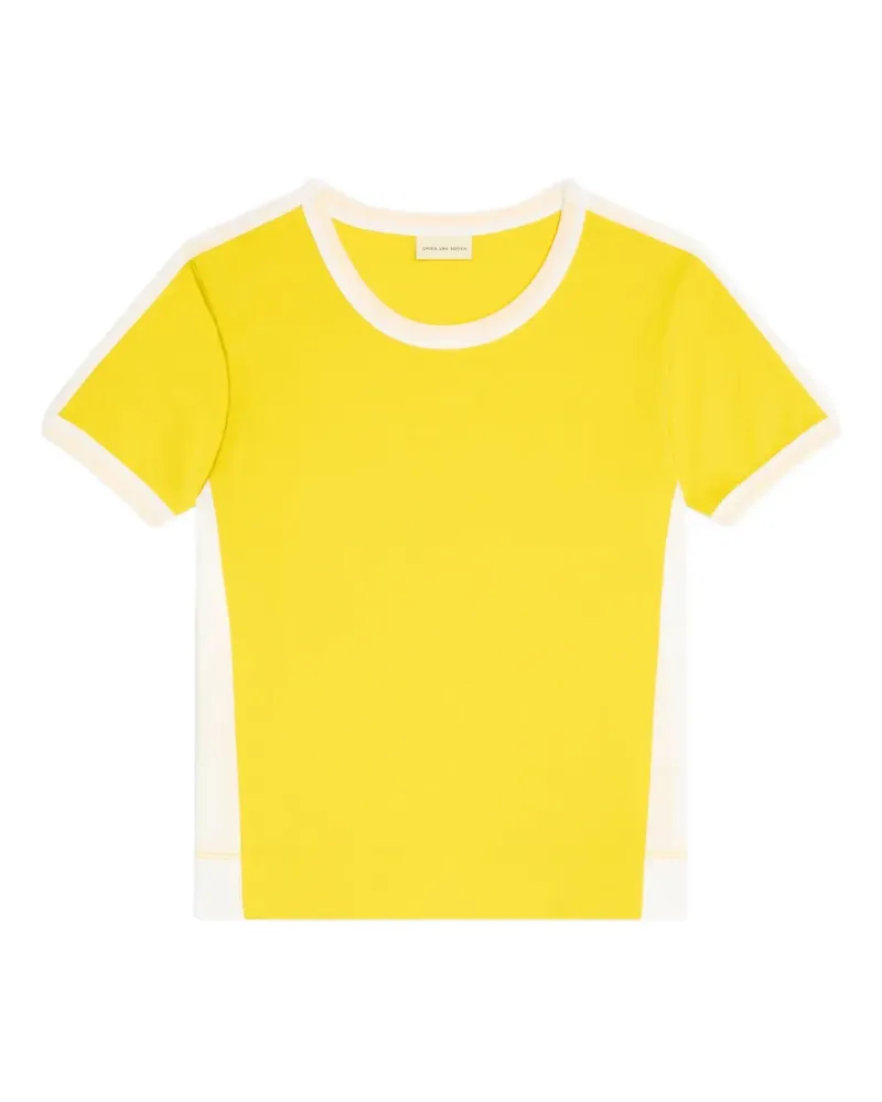 Dries van Noten T-Shirt mit Kontrasteinsätzen - Gelb Gelb