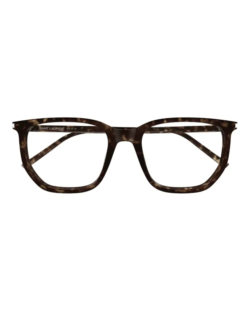 Saint Laurent Brille mit geometrischem Gestell - Braun Braun
