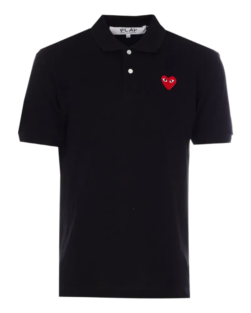 Comme des Garçons logo-patch polo shirt - Schwarz Schwarz