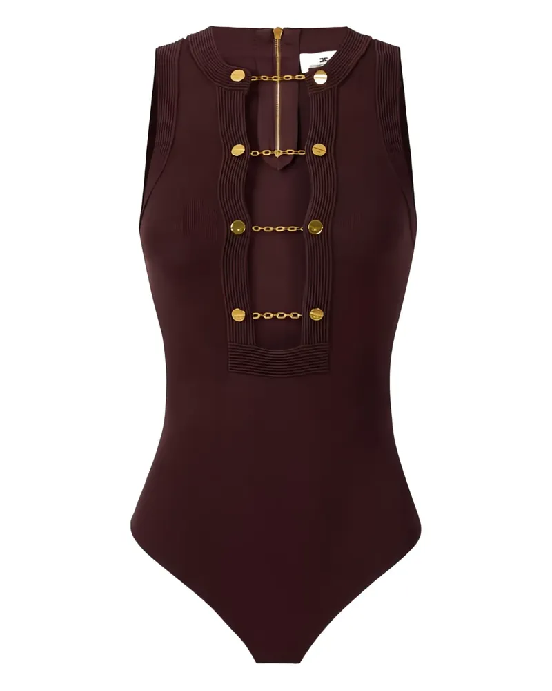 Elisabetta Franchi Body mit Kettendetail - Rot Rot