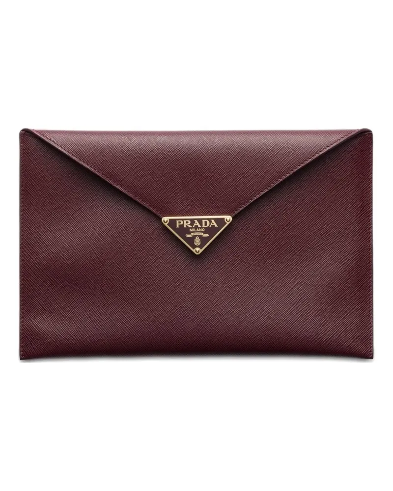 Prada Clutch mit Triangel-Logo - Rot Rot
