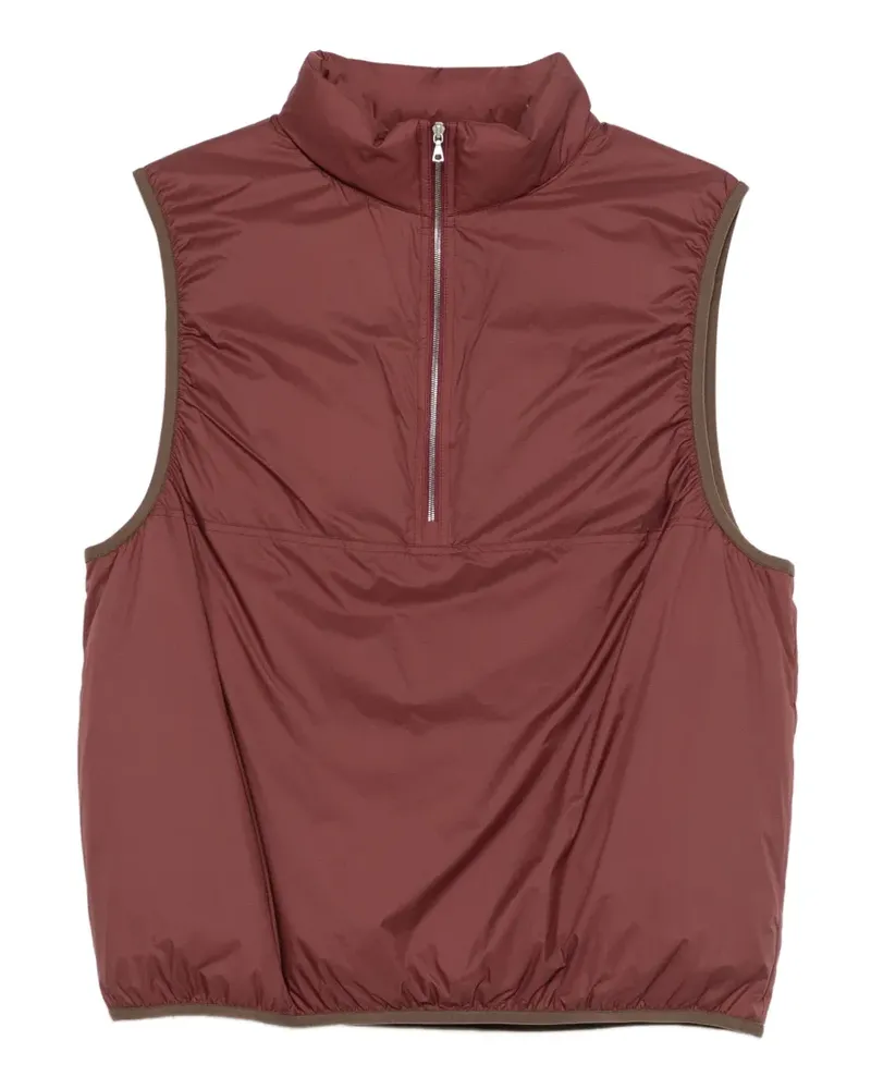 AURALEE Ripstop zip-neck vest - Rot Rot