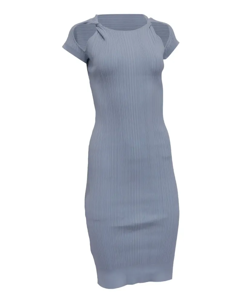 Hervé Léger Geripptes Midikleid - Blau Blau