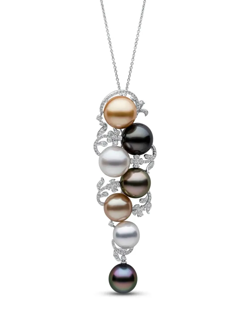 YOKO London 18kt Duchess Weißgoldanhänger mit Diamant und Perle - Silber Silber