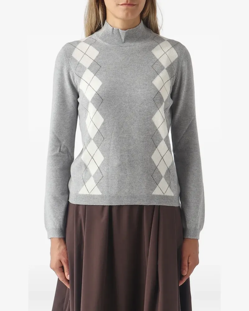 Gran Sasso Pullover mit Argyle-Muster - Grau Grau