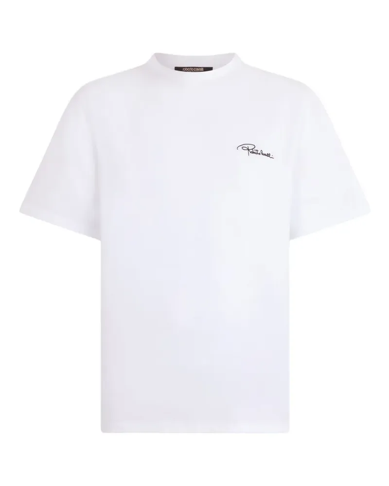 Roberto Cavalli T-Shirt mit Logo-Stickerei - Weiß Weiß