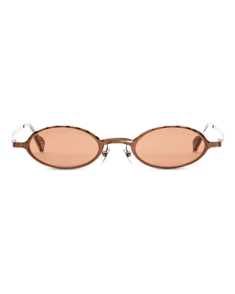 KUBORAUM hammered-effect oval-frame sunglasses - Rosa Rosa