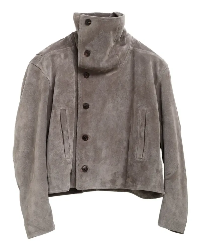 Rick Owens high-neck buttoned jacket - Grau Grau