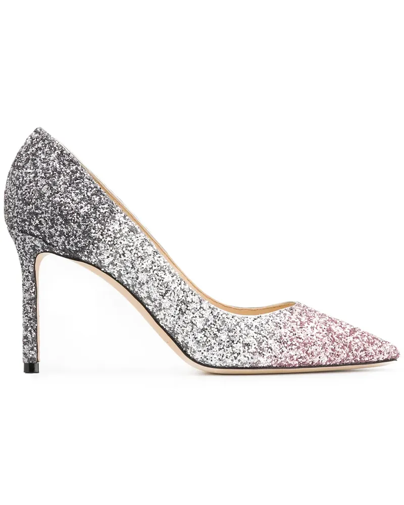 Jimmy Choo Romy' Pumps mit Glitter, 85mm - Silber Silber