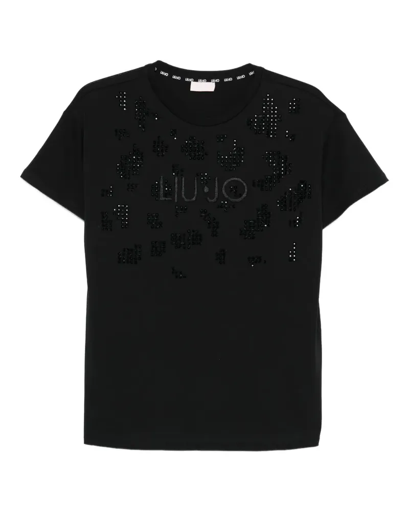 Liu Jo T-Shirt mit Kristallen - Schwarz Schwarz