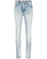 Saint Laurent Tief sitzende Skinny-Jeans Blau