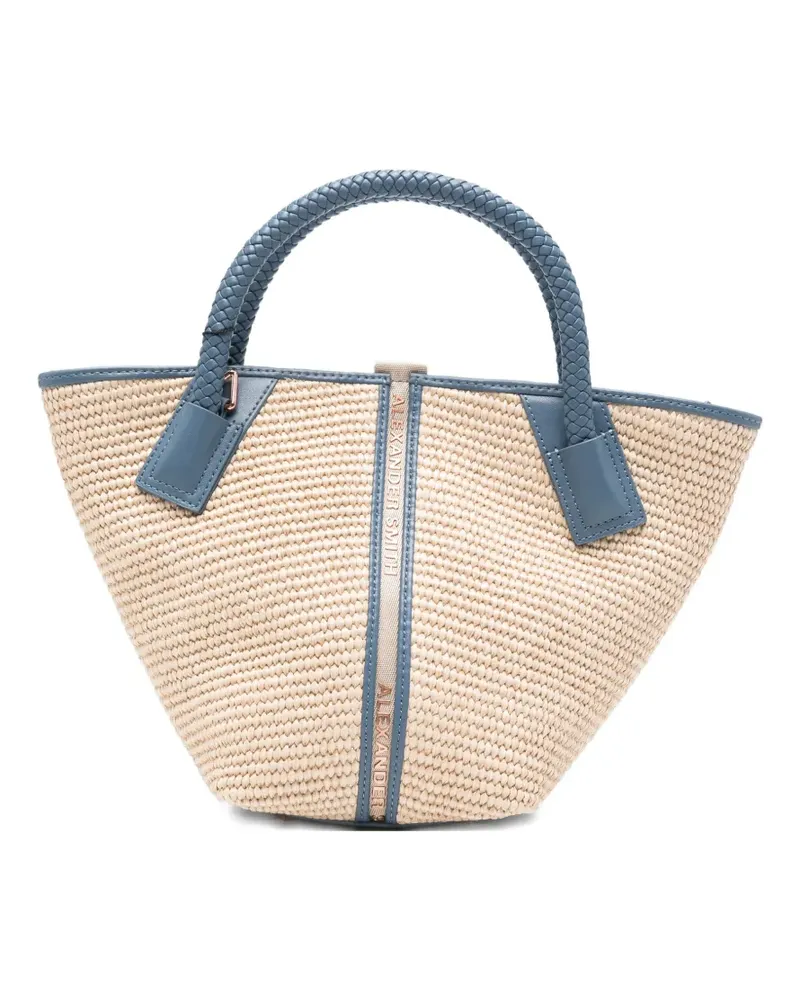 Alexander Smith small Lauren braided-handle tote bag - Nude Nude