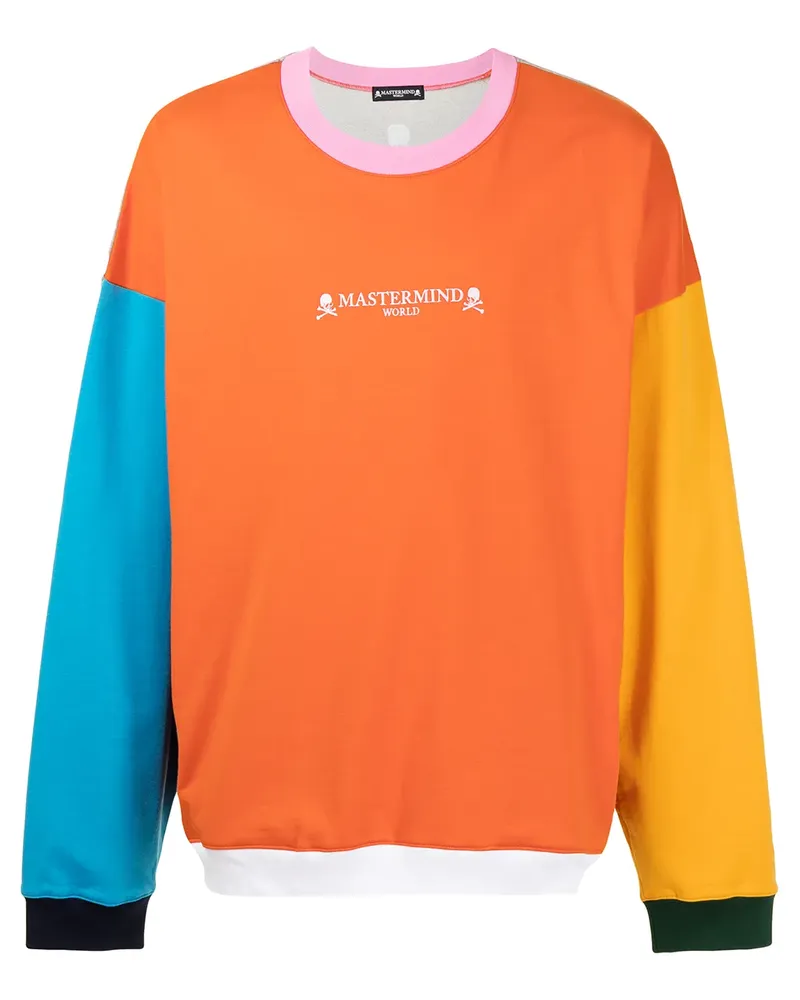 Mastermind World Sweatshirt in Colour-Block-Optik - Orange Orange