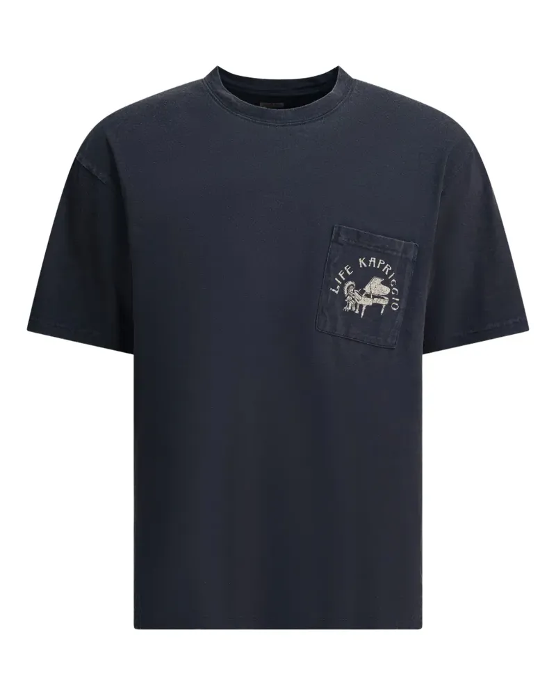 KAPITAL T-Shirt mit grafischem Print - Schwarz Schwarz
