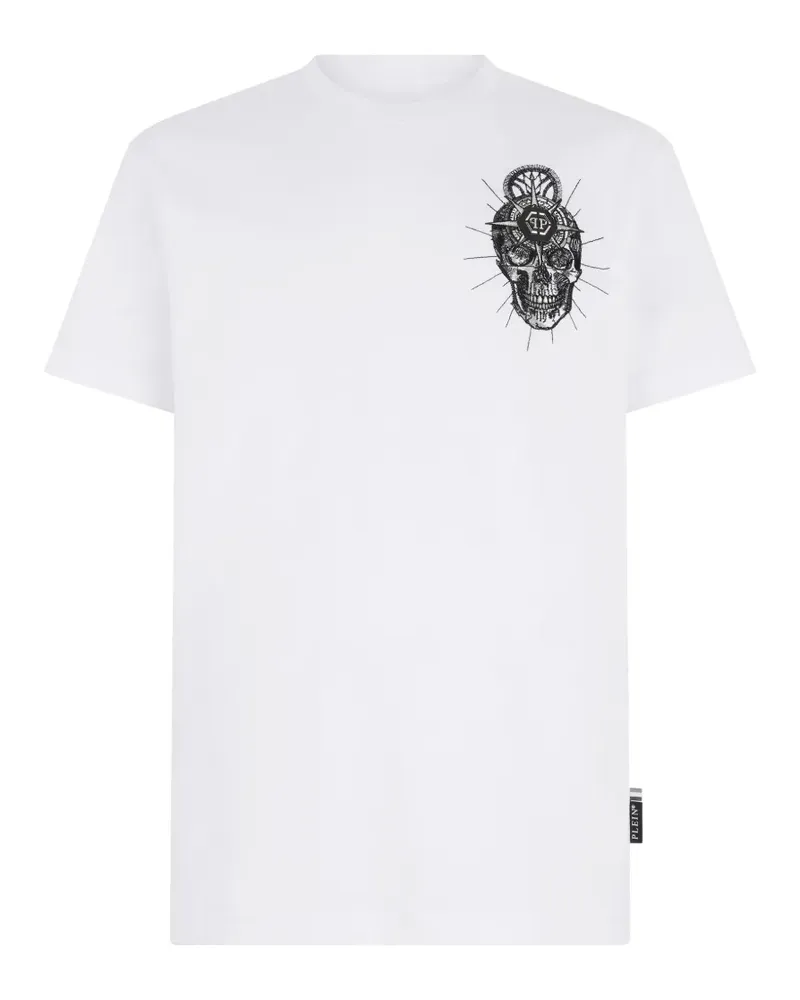 Philipp Plein Besticktes T-Shirt mit rundem Ausschnitt - Weiß Weiß