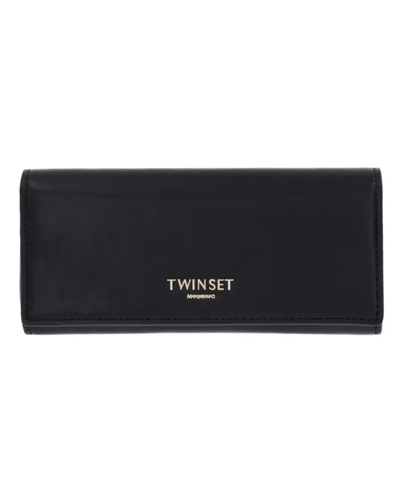 Twin-Set logo-lettering wallet - Schwarz Schwarz