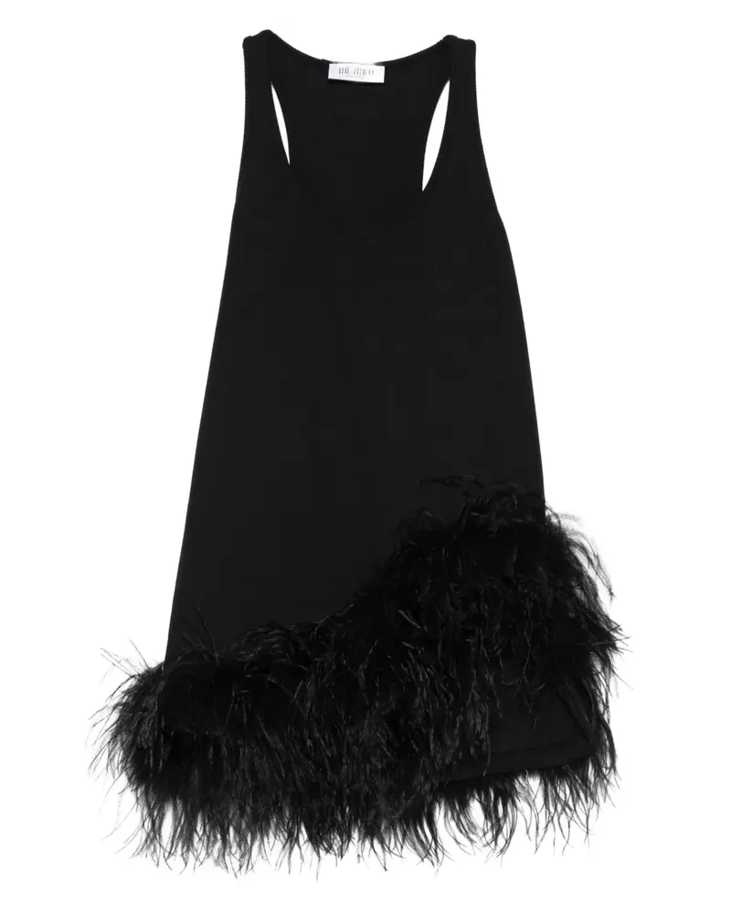 ATTICO feather trim mini dress - Schwarz Schwarz