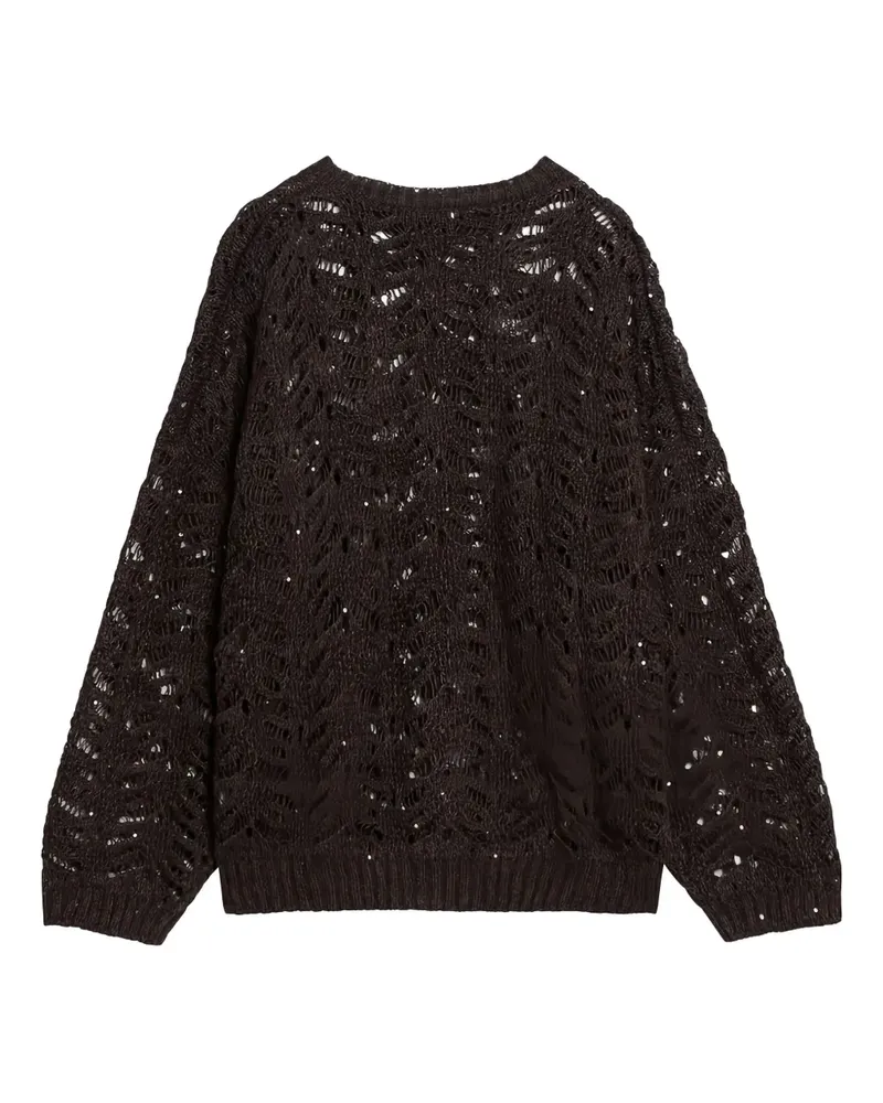 Brunello Cucinelli Pullover mit Lochstrickmuster - Braun Braun