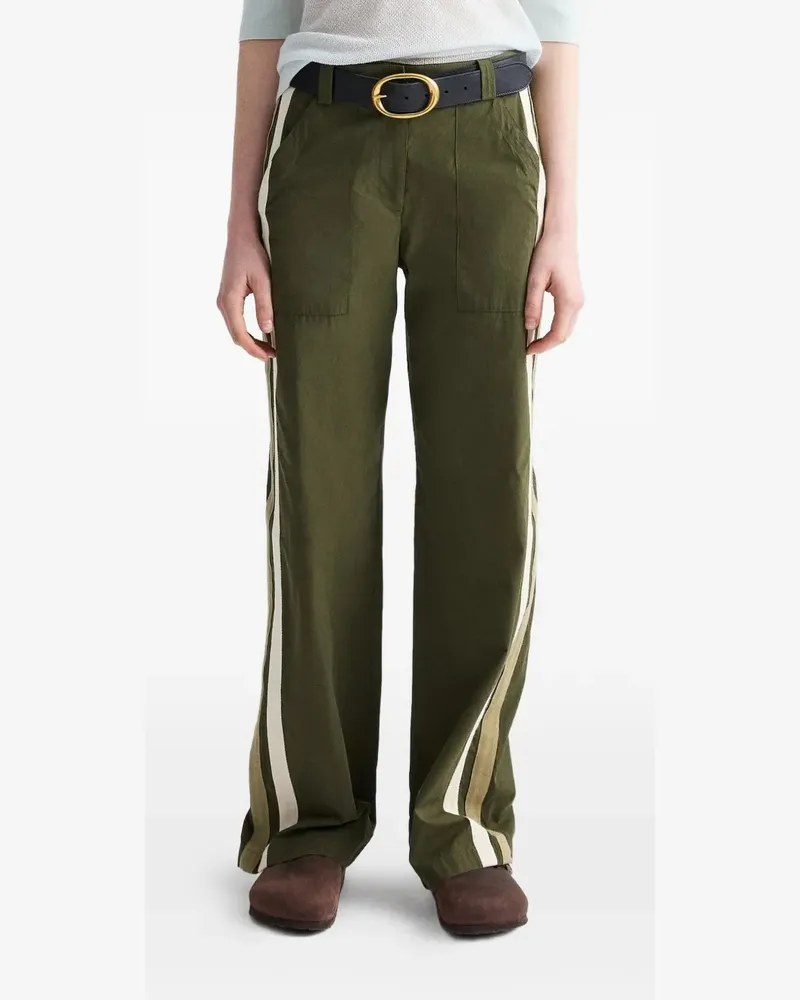 TWP Isabelle side-stripe trousers - Grün Grün