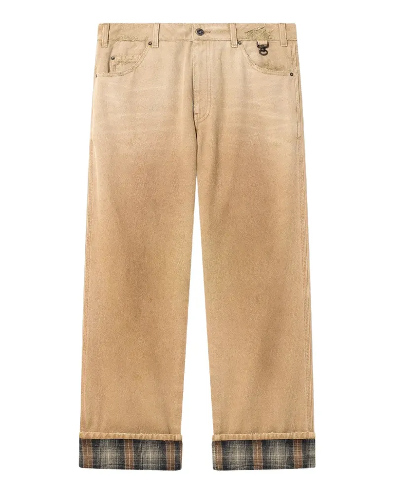 Golden Goose Hose aus Baumwolle mit Farbverlauf und Karomuster - Nude Nude