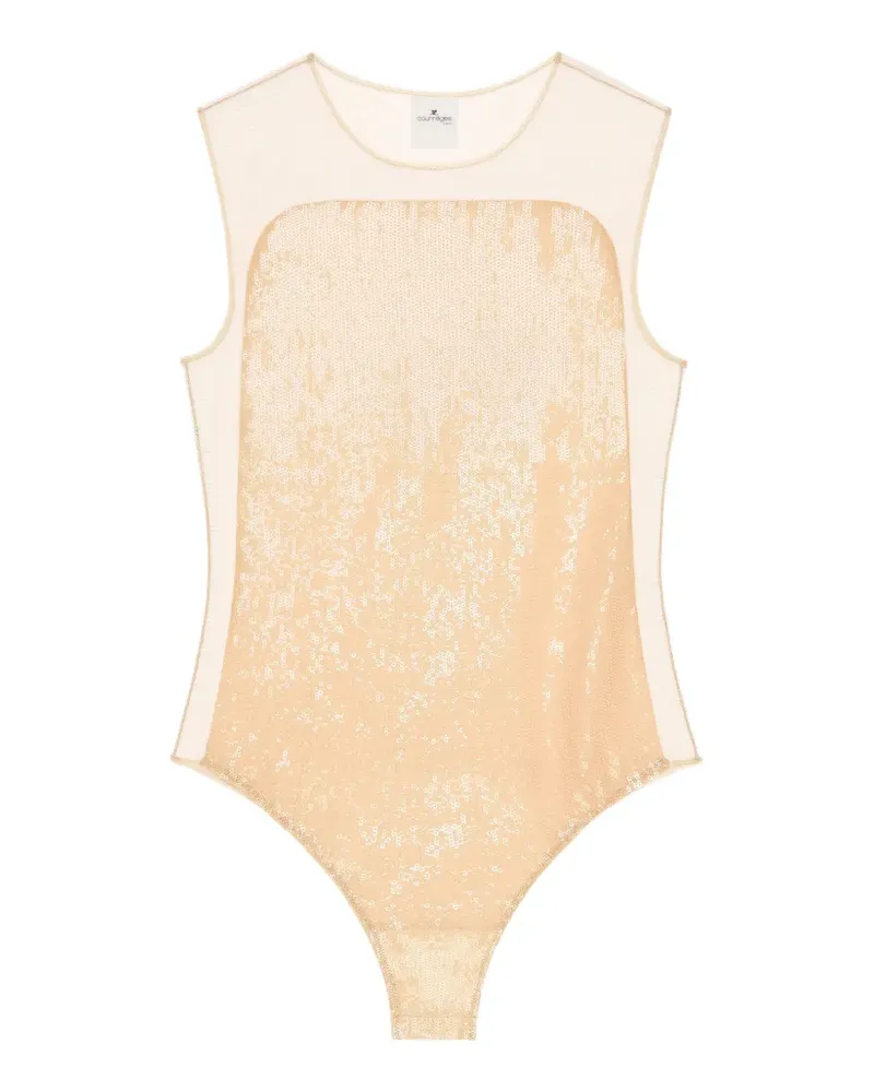 Courrèges Illusion Body mit Pailletten - Nude Nude