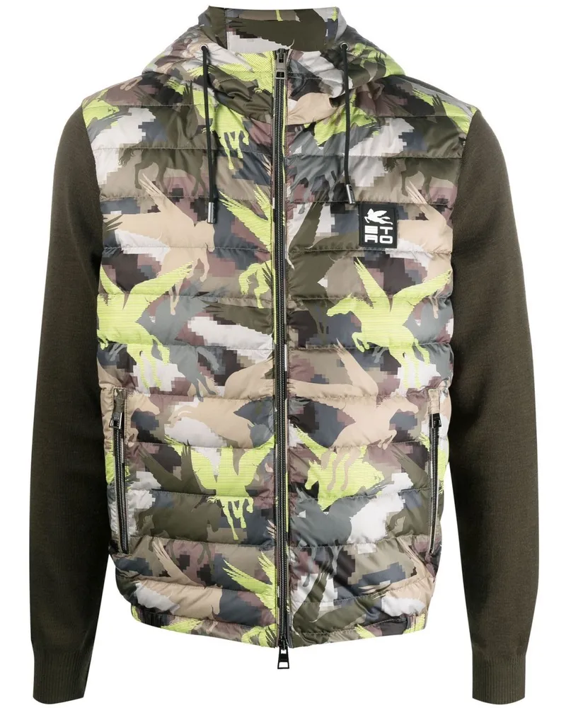 Etro Gefütterte Jacke mit Pegaflying-Print - Grün Grün