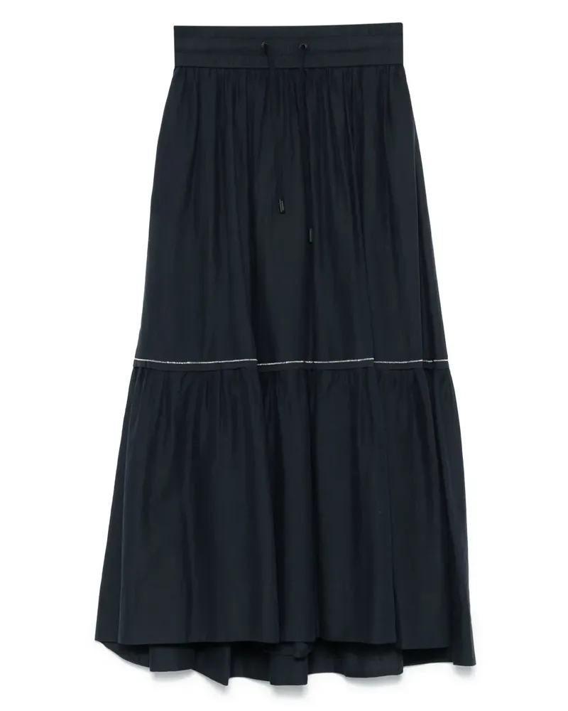 Peserico Voile-Maxirock aus Baumwolle - Blau Blau