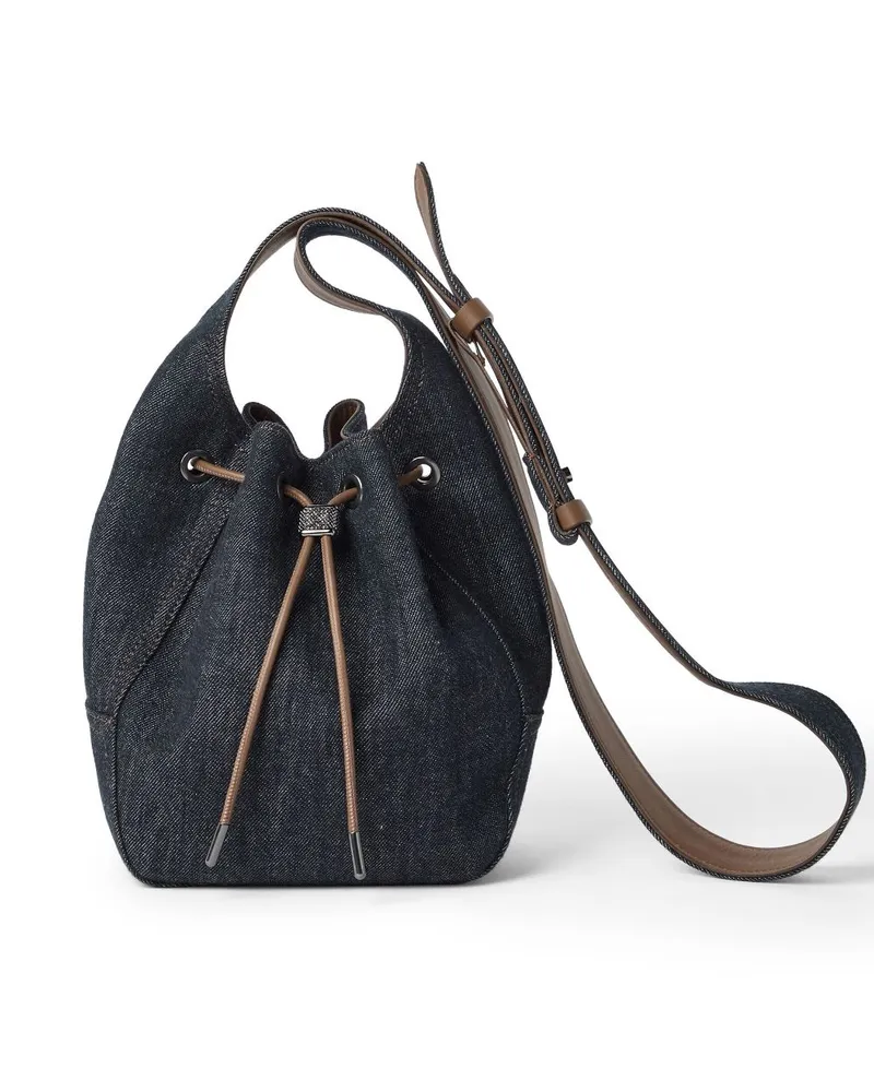 Brunello Cucinelli Kleine BC Duo Beuteltasche - Blau Blau